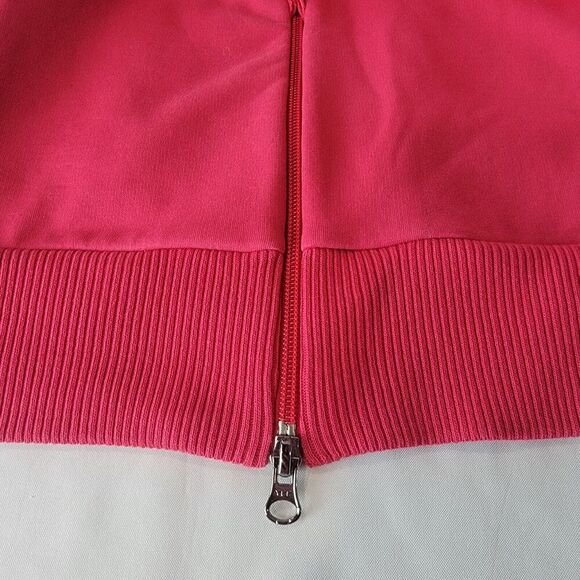Escada Sport Jacket Womens XL Pink Zipper Athleaisure Gym Comfort Pockets Ruffle - Picture 5 of 16